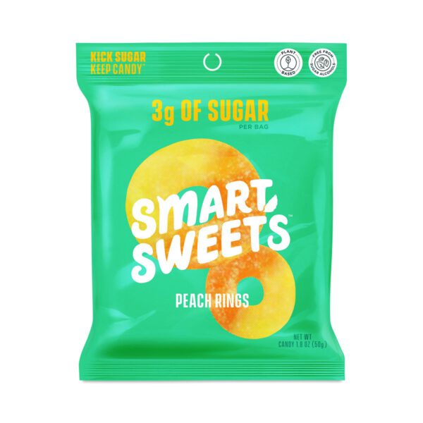 SmartSweets Peach Rings 1.8 oz bag