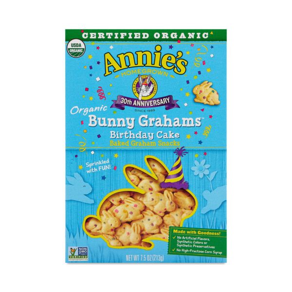 Annie's Birthday Cake Bunny Grahams Cookies 7.5 oz box