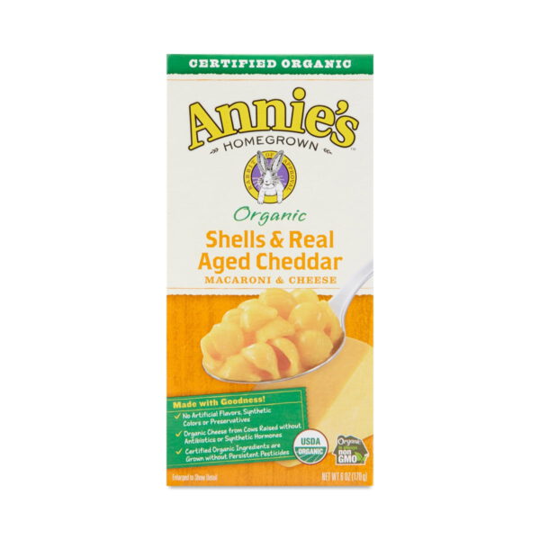 Annie's Organic Shells & Real Aged Cheddar Macaroni and Cheese 6 oz box