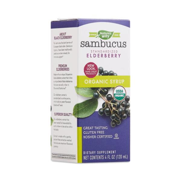 Nature's Way Organic Sambucus Elderberry Syrup 4 oz bottle