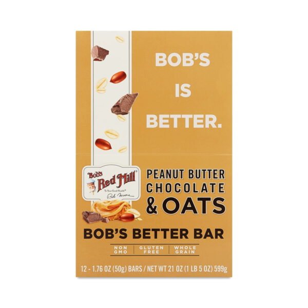 Bob's Red Mill Peanut Butter Chocolate & Oats Bars twelve 1.7 oz bars