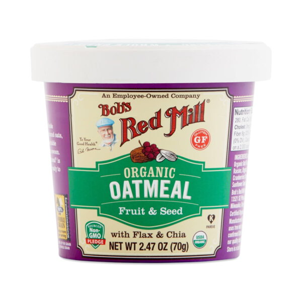 Bob's Red Mill Organic Fruit & Seed Oatmeal Cup 2.47 oz cup