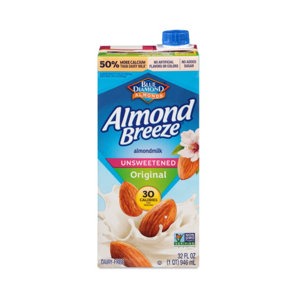 Blue Diamond Almond Breeze Unsweetened Original Almond Milk 32 oz carton