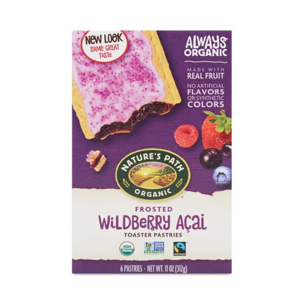 Nature's Path Organic Wildberry Açai Frosted Toaster Pastries 6 tarts