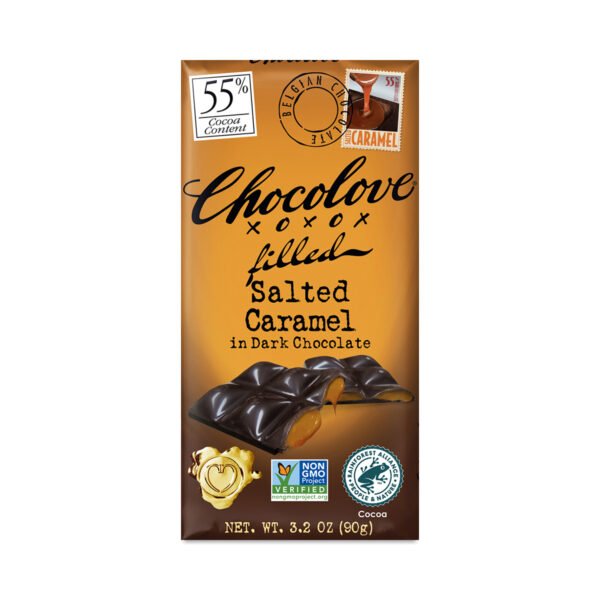 Chocolove Salted Caramel Chocolate Bar 55% Cocoa 3.2 oz bar