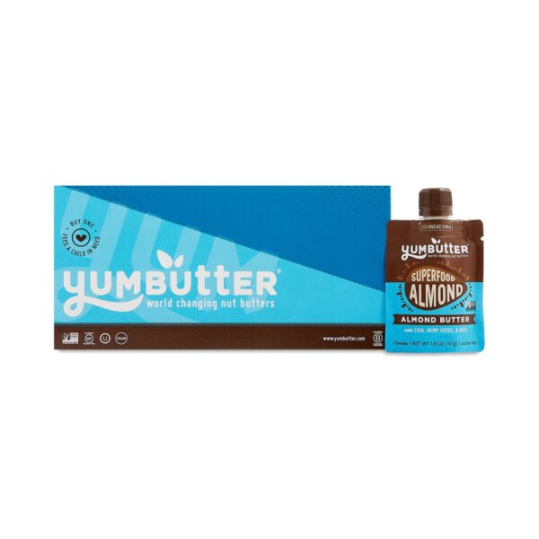 Yumbutter Superfood Almond Butter Pouches Ten 1.8 ounce pouches