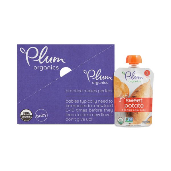 Plum Organics Just Sweet Potato Baby Food Stage 1 6 pouches (3 oz each)