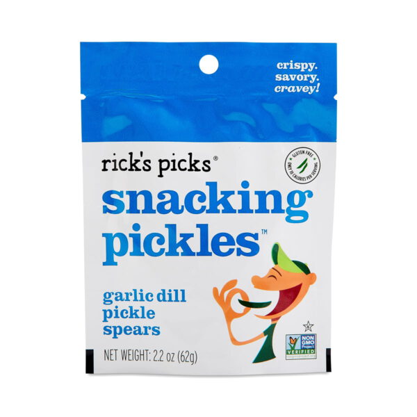 Rick's Picks Garlic Dill Snacking Pickles 2.2 oz pouch