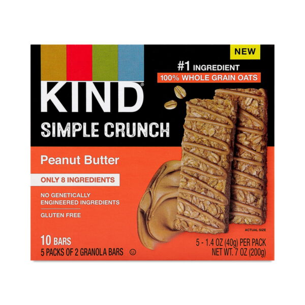 KIND Peanut Butter Simple Crunch Granola Bar 10 bars (1.4 oz each/2 packs)