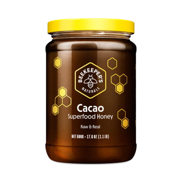 Beekeeper's Naturals Superfood Honey with Cacao 500g jar