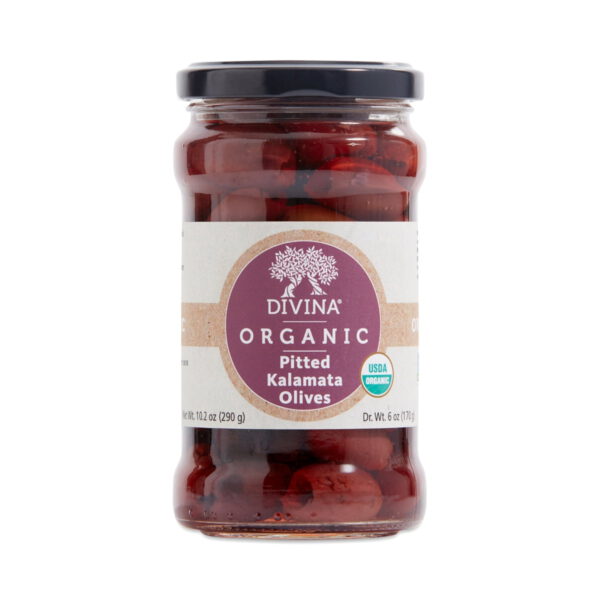 Divina Organic Kalamata Olives Pitted 10.2 oz jar