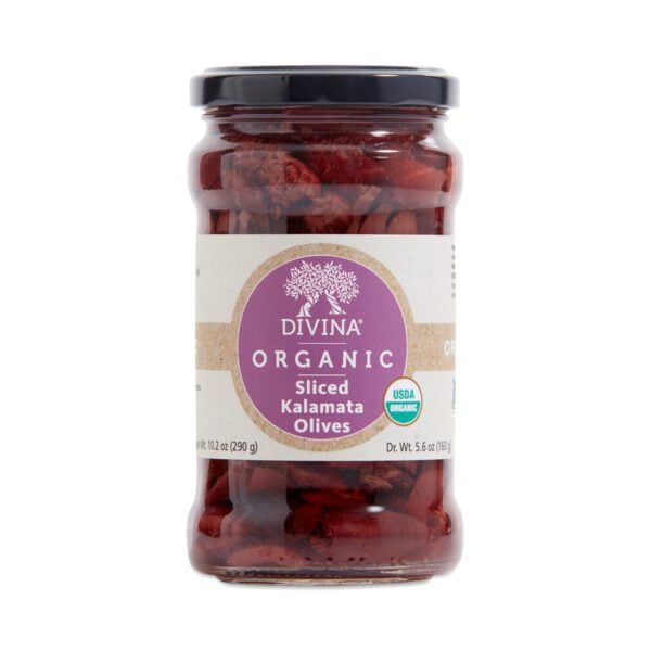 Divina Organic Sliced Kalamata Olives 10.2 oz jar