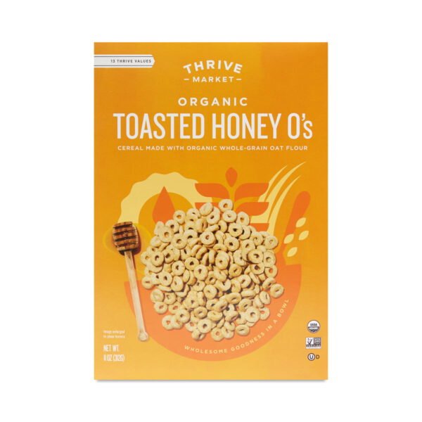 Thrive Market Organic Toasted Honey O's Cereal 11 oz box