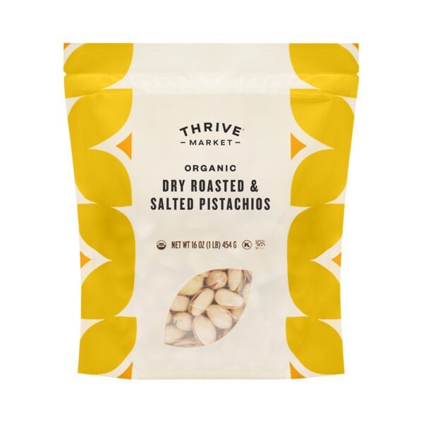 Thrive Market Organic Roasted & Salted Pistachios 16 oz pouch