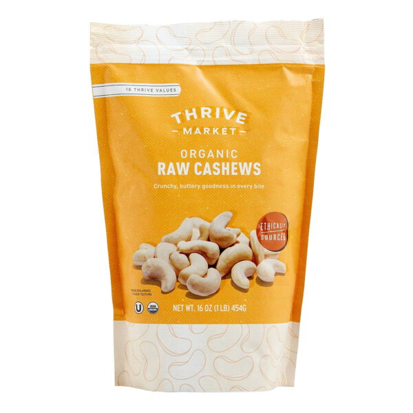 Thrive Market Organic Raw Cashews 16 oz pouch