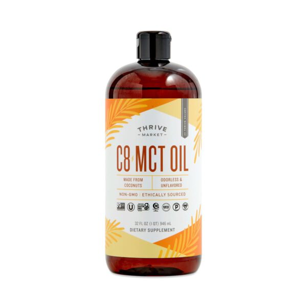 Thrive Market C8 MCT Oil 32 fl oz plastic bottle