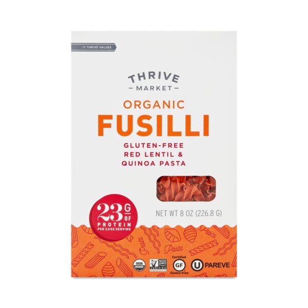 Thrive Market Organic Red Lentil & Quinoa Fusilli 8 oz box