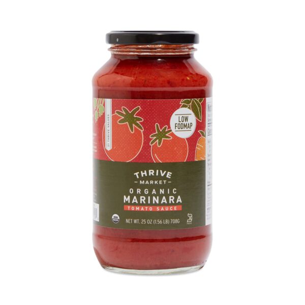 Thrive Market Organic Low FODMAP Marinara Sauce 25 ounce glass jar