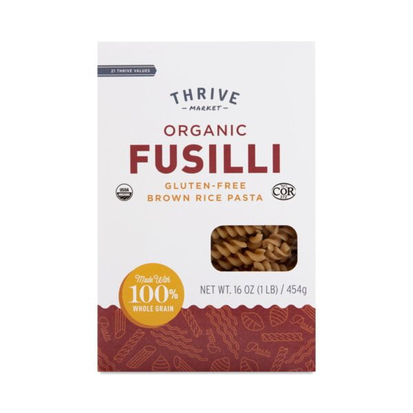 Thrive Market Organic Brown Rice Fusilli 16 oz box