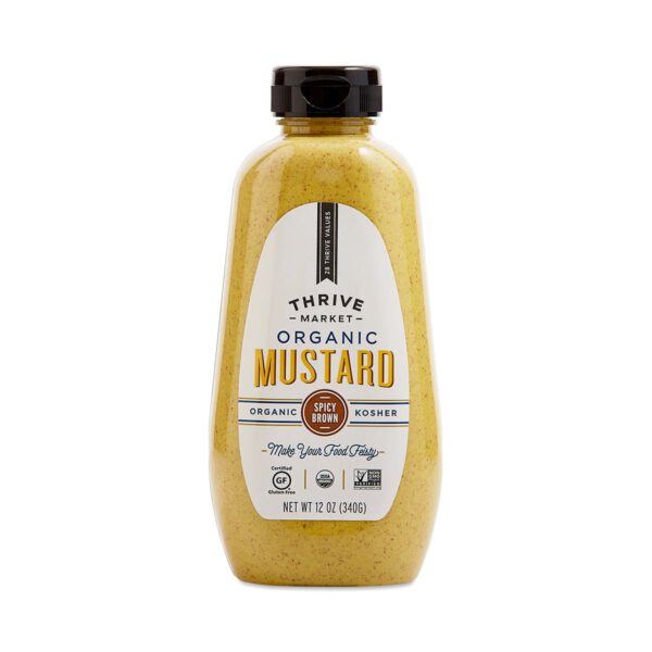 Thrive Market Organic Spicy Brown Mustard 12 oz squeeze bottle