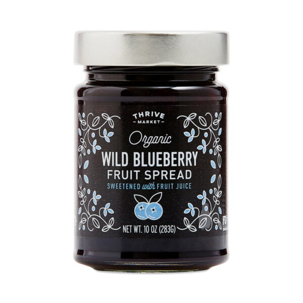 Thrive Market Organic Wild Blueberry Fruit Spread 10 oz glass jar