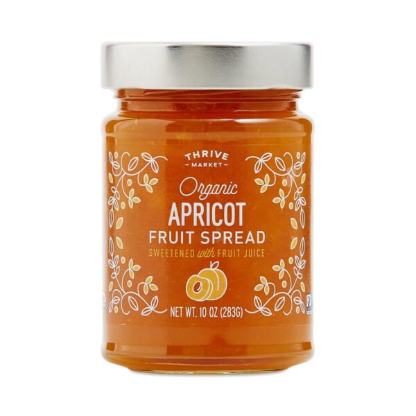 Thrive Market Organic Apricot Fruit Spread 10 oz glass jar