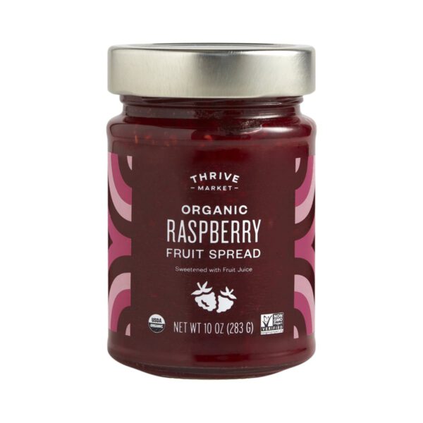 Thrive Market Organic Raspberry Fruit Spread 10 oz glass jar