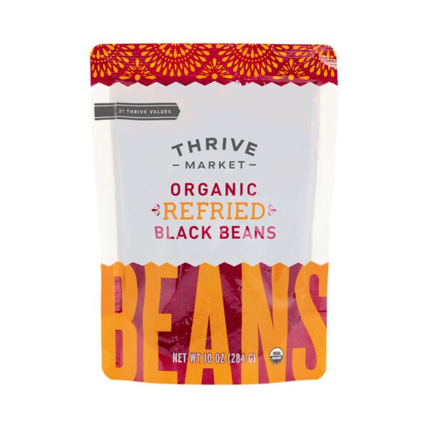 Thrive Market Organic Refried Black Beans 10 oz pouch