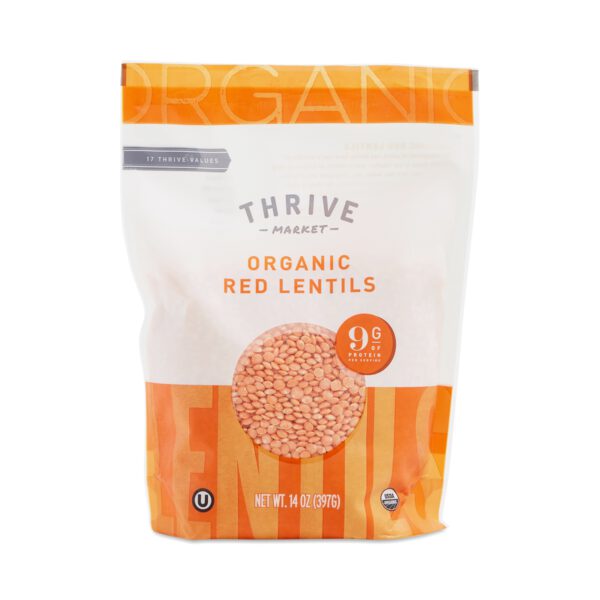 Thrive Market Organic Dried Red Lentils 14 oz bag