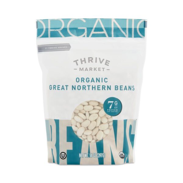 Thrive Market Organic Dried Great Northern Beans  14 oz pouch