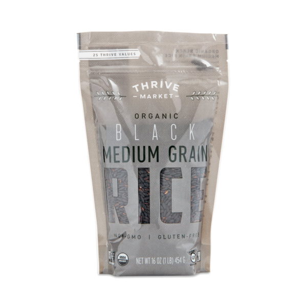 Thrive Market Organic Black Medium-Grain Rice 16 oz bag