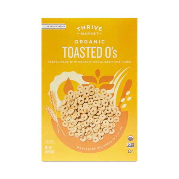 Thrive Market Organic Toasted O's Cereal 11 oz box