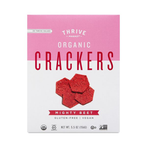 Thrive Market Organic Beet Crackers 5.5 oz box