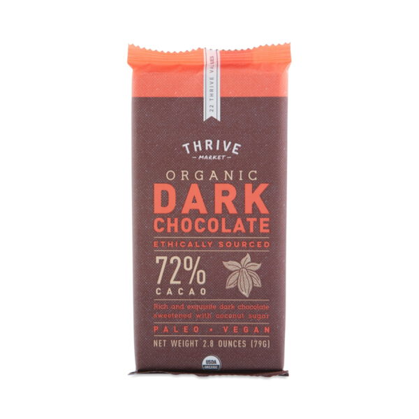 Thrive Market Organic Paleo Dark Chocolate 72% 2.8 oz bar