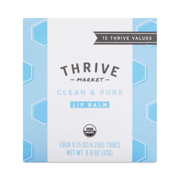 Thrive Market Organic Lip Balm Unscented 4 (0.15 oz tubes)