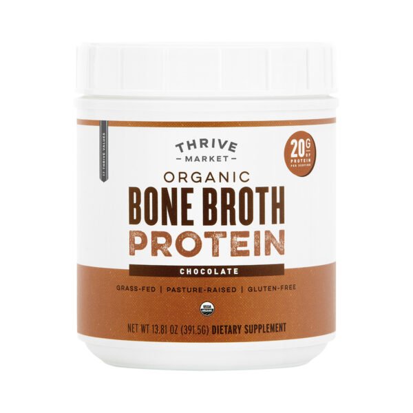 Thrive Market Organic Bone Broth Protein Chocolate 13.81 oz container