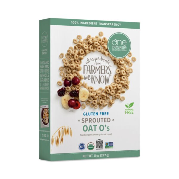 One Degree Organic Foods Sprouted Oat O’s 8 oz box