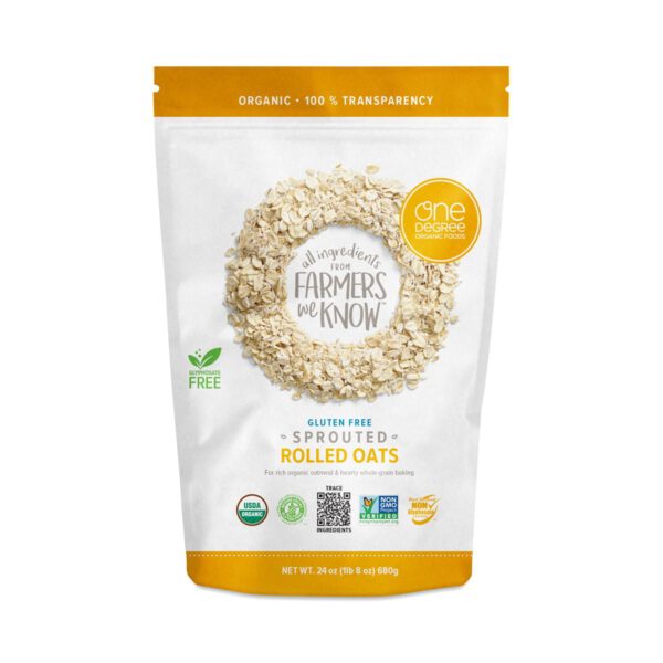 One Degree Organic Foods Sprouted Rolled Oats 24 oz bag