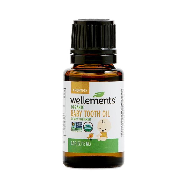 Wellements Organic Baby Tooth Oil 4 fl oz bottle