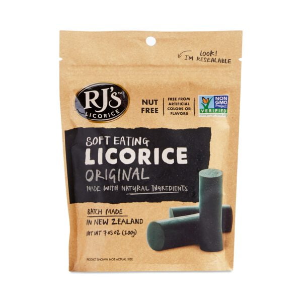 RJ's Licorice Soft Eating Natural Black Licorice 7.05 oz pouch