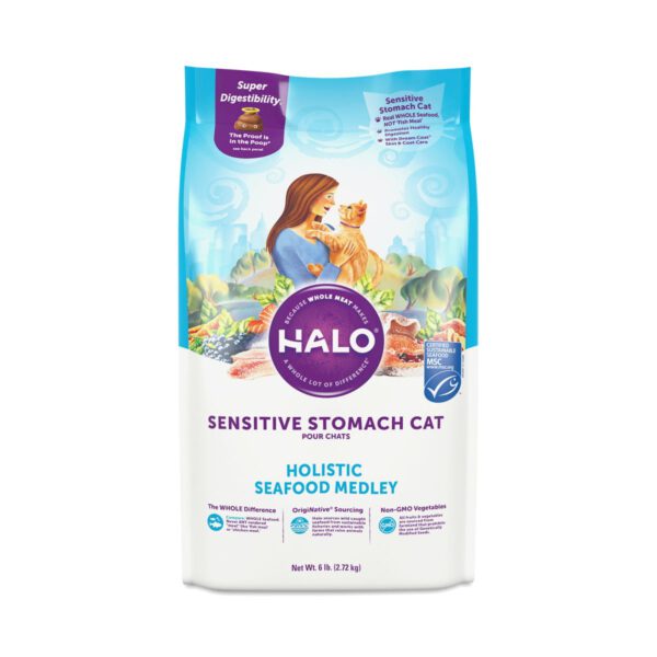 Halo Sensitive Stomach Dry Cat Food for Adult Cats