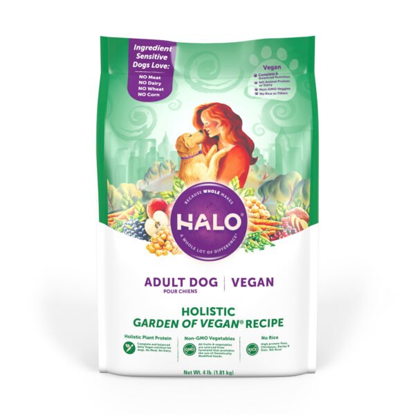 Halo Holistic Vegan Dry Dog Food for Adult Dogs