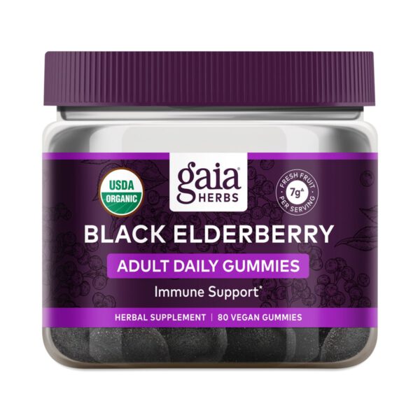 Gaia Herbs Black Elderberry Adult Daily Gummies 80 gummies