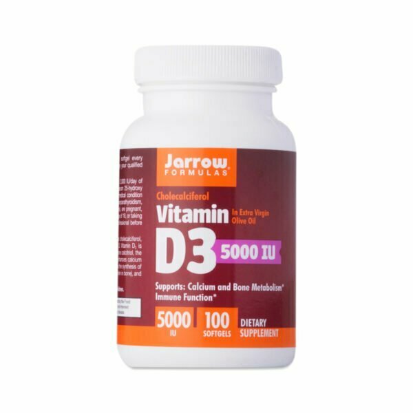 Jarrow Formulas Vitamin D3 Supplement 100 softgels bottle