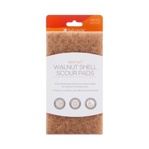 Full Circle Walnut Scour Pads Set of 3 scour pads