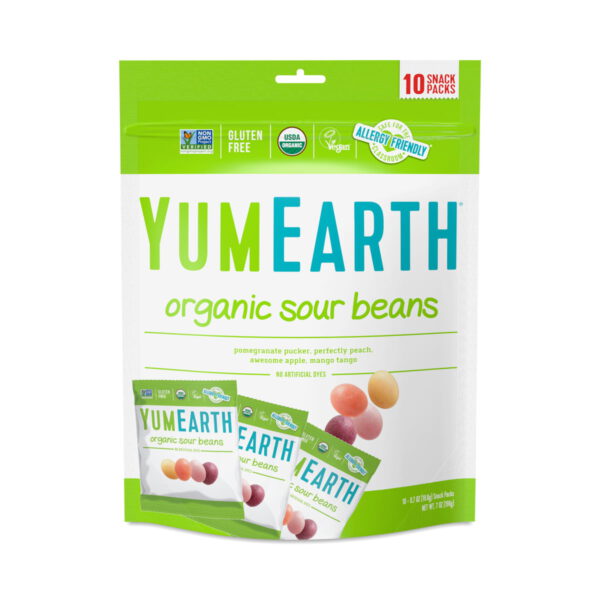 YumEarth Organic Sour Beans 10 packs (0.7 oz each)