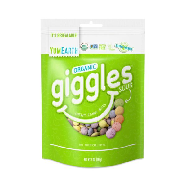 YumEarth Organic Sour Giggles Chewy Candy Bites 5 oz pouch