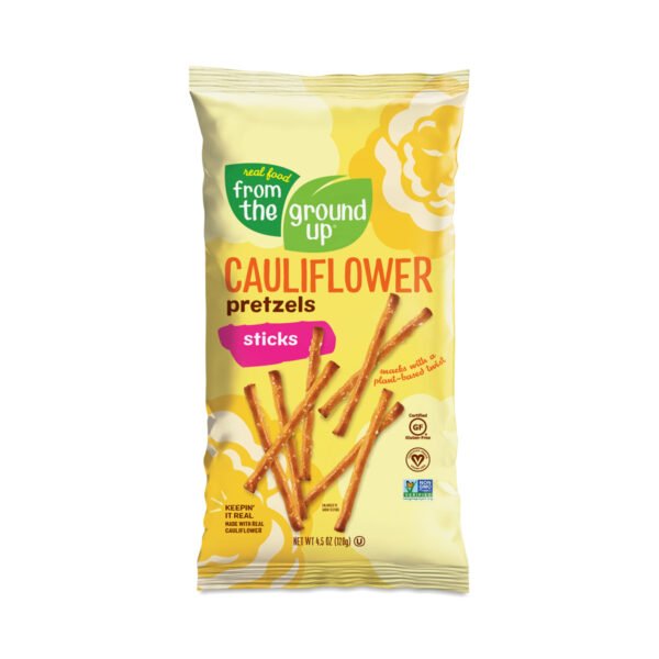 From The Ground UP Sea Salt Cauliflower Pretzel Sticks 4 oz box