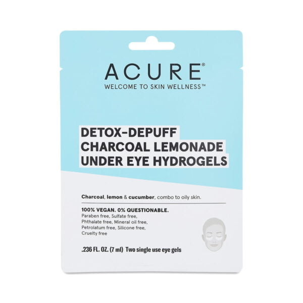 ACURE Detox-Depuff Charcoal Lemonade Under Eye Hydrogels 2 single-use eye gels