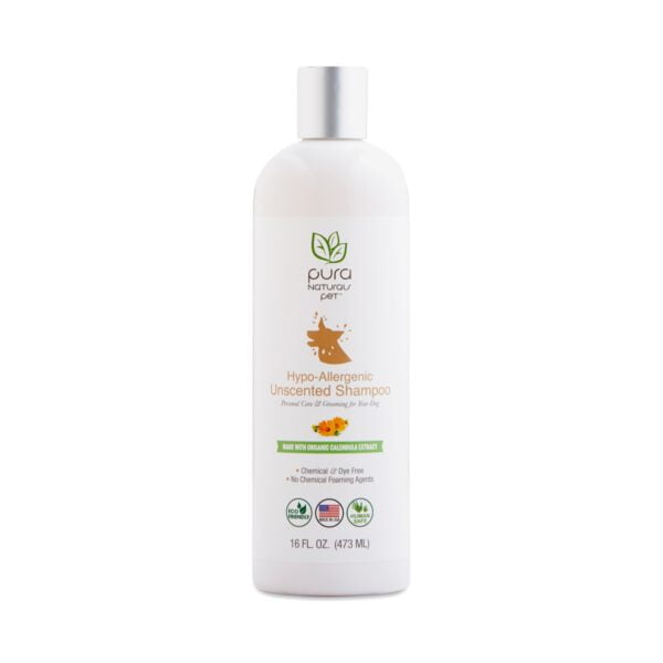 Pure and Natural Pet Hypo-Allergenic Unscented Dog Shampoo 16 oz bottle